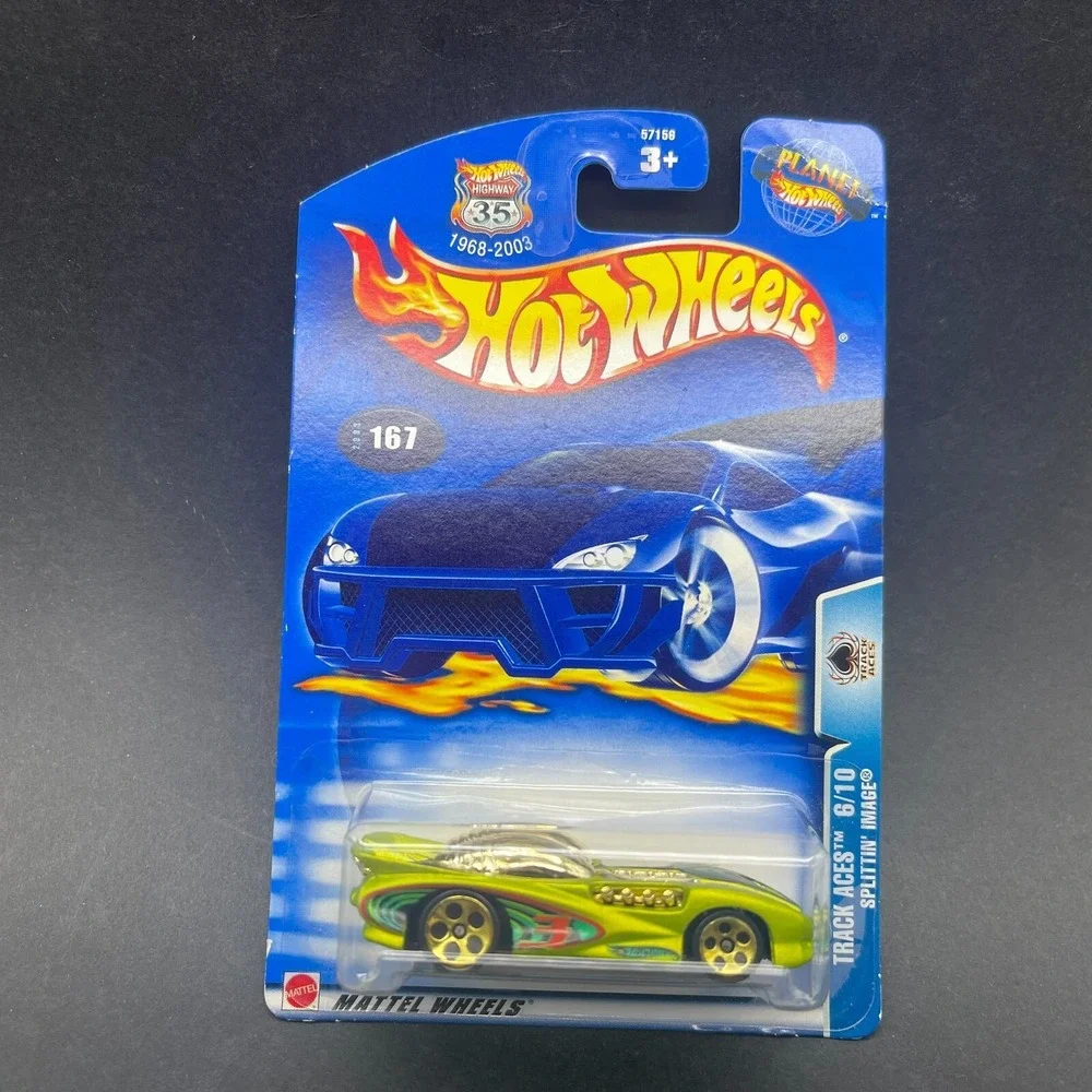 Hot Wheels Track Aces Splittin' Image Car Vehicle Green Diecast 1/64 Scale #167